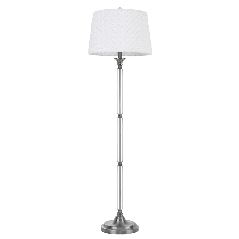 150W 3 Way Ruston Crystal/Metal Floor Lamp With Pleated Hardback Shade By Cal Lighting | Floor Lamps | Moidshstore - 3