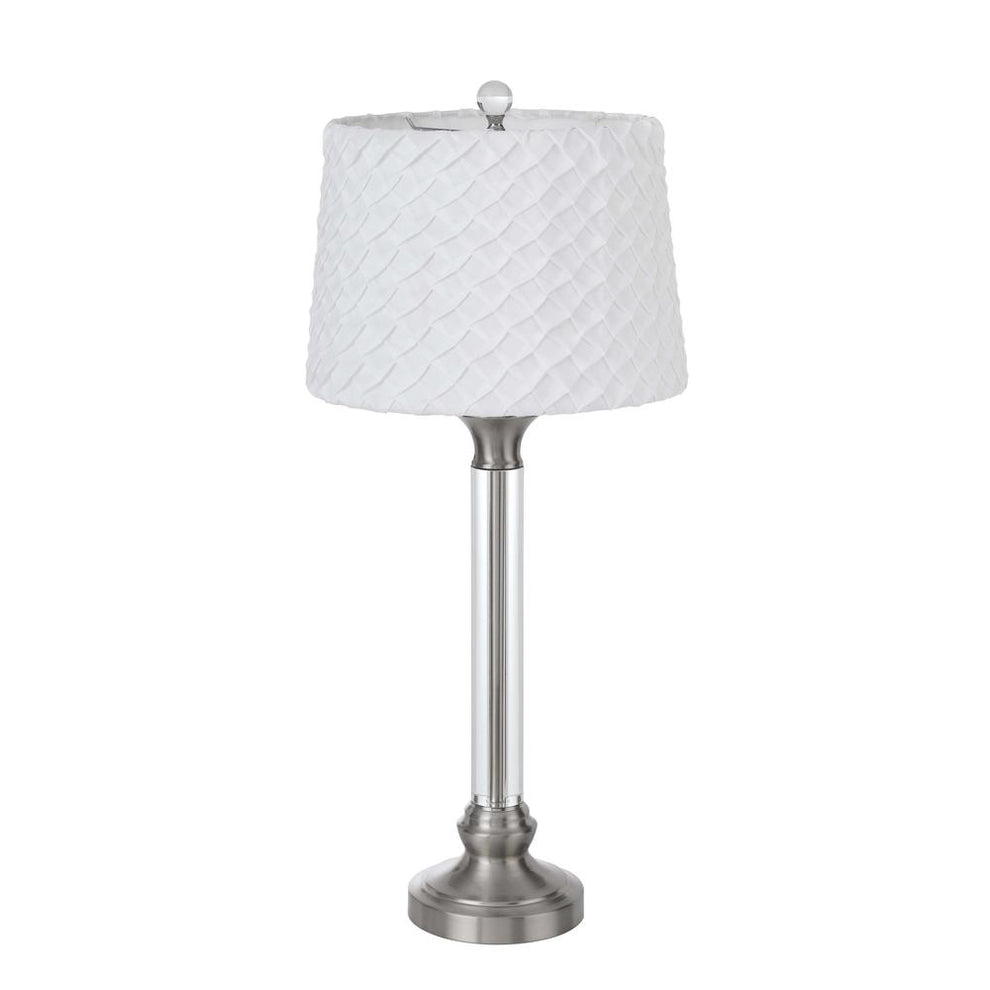 150W 3 Way Ruston Crystal/Metal Table Lamp With Pleated Hardback Shade By Cal Lighting | Table Lamps | Moidshstore - 3