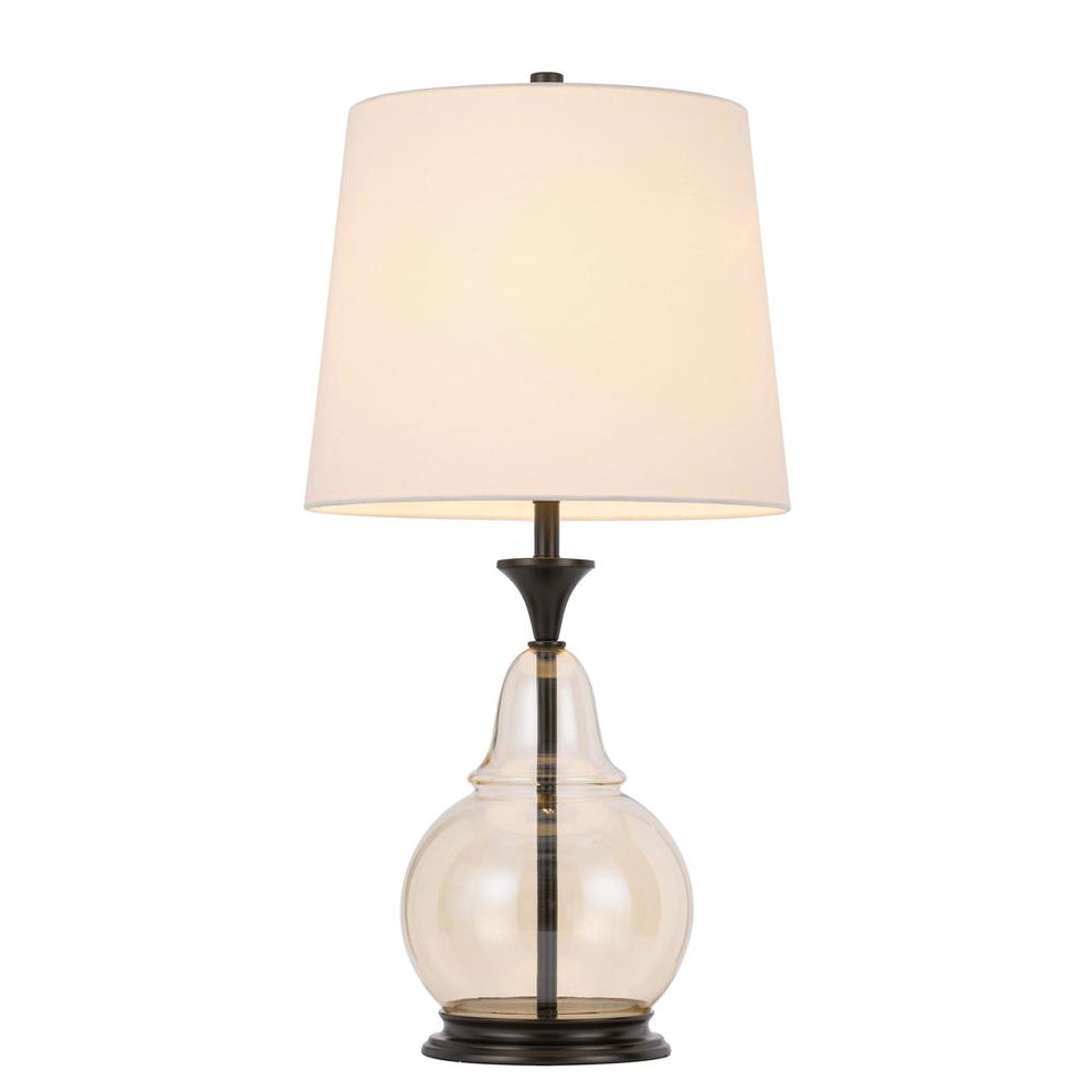 150W 3 Way Kittery Glass Table Lamp With Hardback Fabric Shade By Cal Lighting | Table Lamps | Moidshstore - 2
