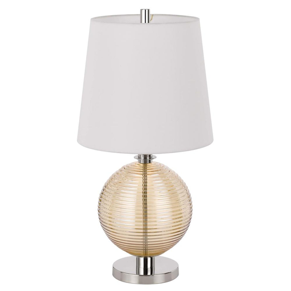 150W 3 Way Salisbury Glass Table Lamp With Hardback Fabric Shade By Cal Lighting | Table Lamps | Moidshstore - 2
