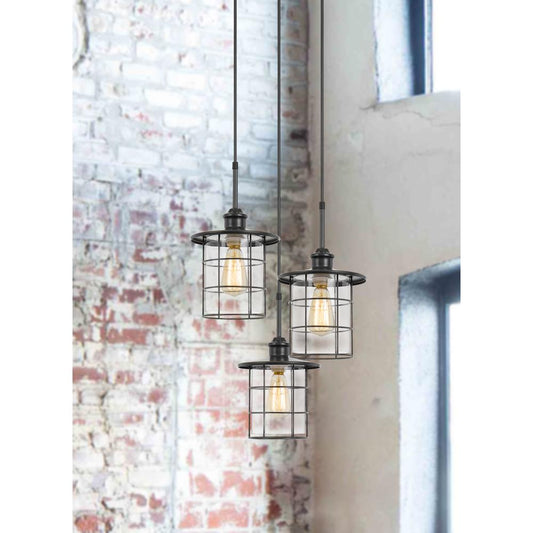 60W X 3 Silverton Metal/Glass Pendant Fixture (Edison Bulbs Not Included), Dark Bronze By Cal Lighting | Pendant Lamps | Moidshstore