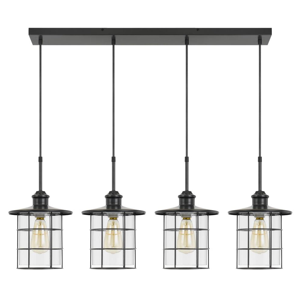 60W X 4 Silverton Metal/Glass Pendant Fixture (Edison Bulbs Not Included), Dark Bronze By Cal Lighting | Pendant Lamps | Moidshstore - 3
