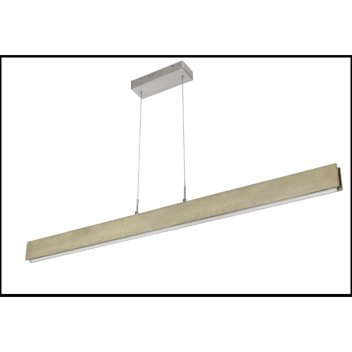 Colmar Dimmable Integrated Led Rubber Wood Ceiling Island Light With Adjustable Steel Braided Cable.18W, 1400 Lumen, 3000K, Rubber Wood By Cal Lighting | Chandeliers | Moidshstore - 2