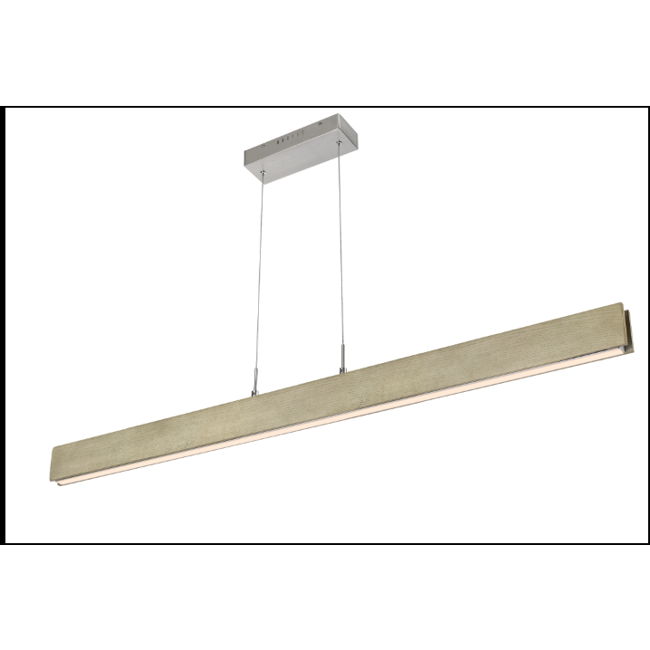 Colmar Dimmable Integrated Led Rubber Wood Ceiling Island Light With Adjustable Steel Braided Cable.18W, 1400 Lumen, 3000K, Rubber Wood By Cal Lighting | Chandeliers | Moidshstore - 3