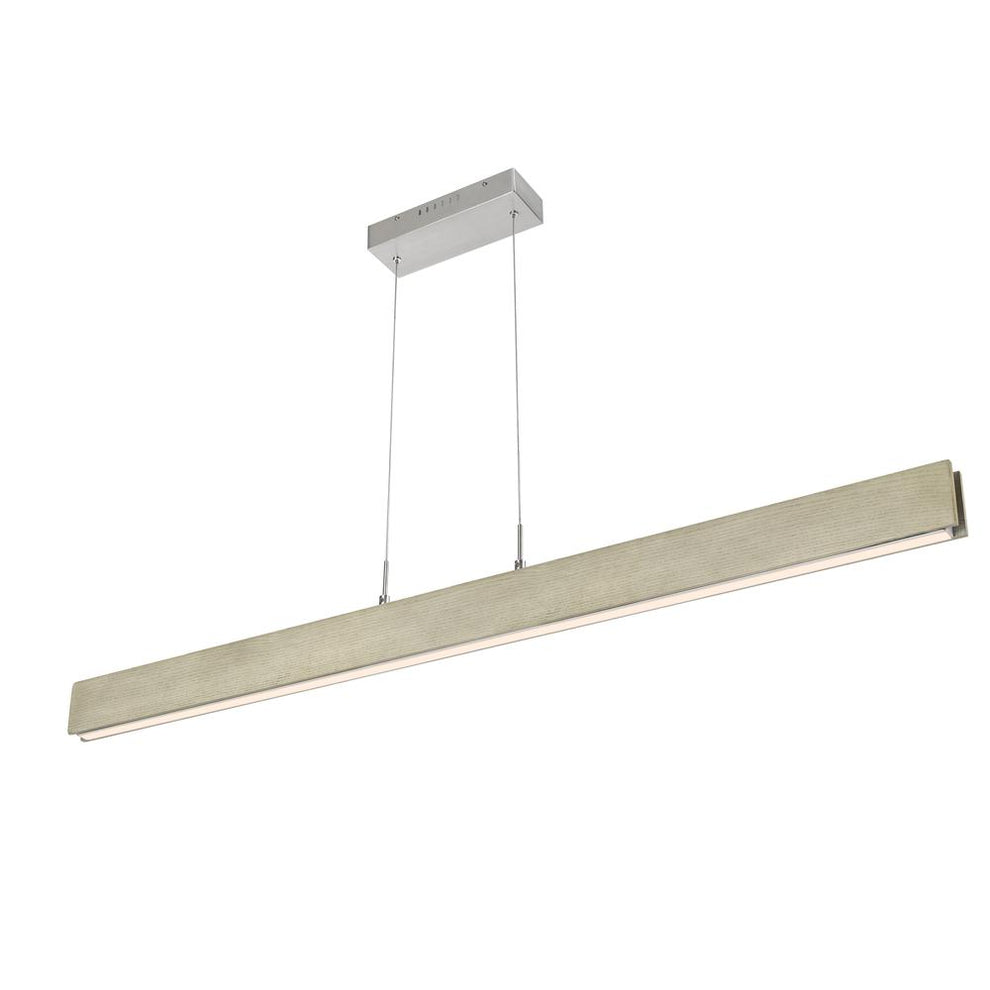 Colmar Dimmable Integrated Led Rubber Wood Ceiling Island Light With Adjustable Steel Braided Cable. 30W, 2500 Lumen, 3000K, Rubber Wood By Cal Lighting | Chandeliers | Moidshstore - 3