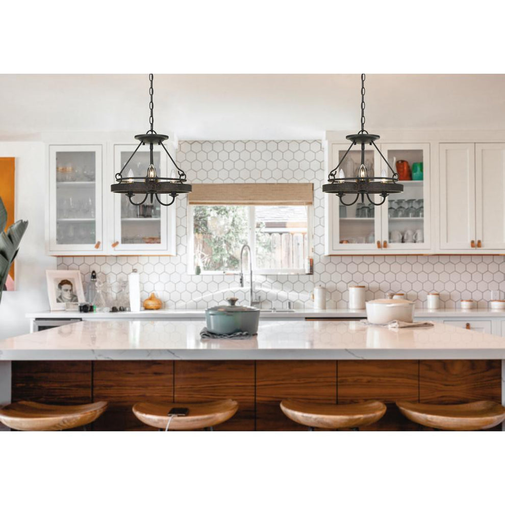 60W X 3 Helena Metal 2 In 1 Pendant/Semi Flush Mount Fixture By Cal Lighting | Pendant Lamps | Moidshstore - 4