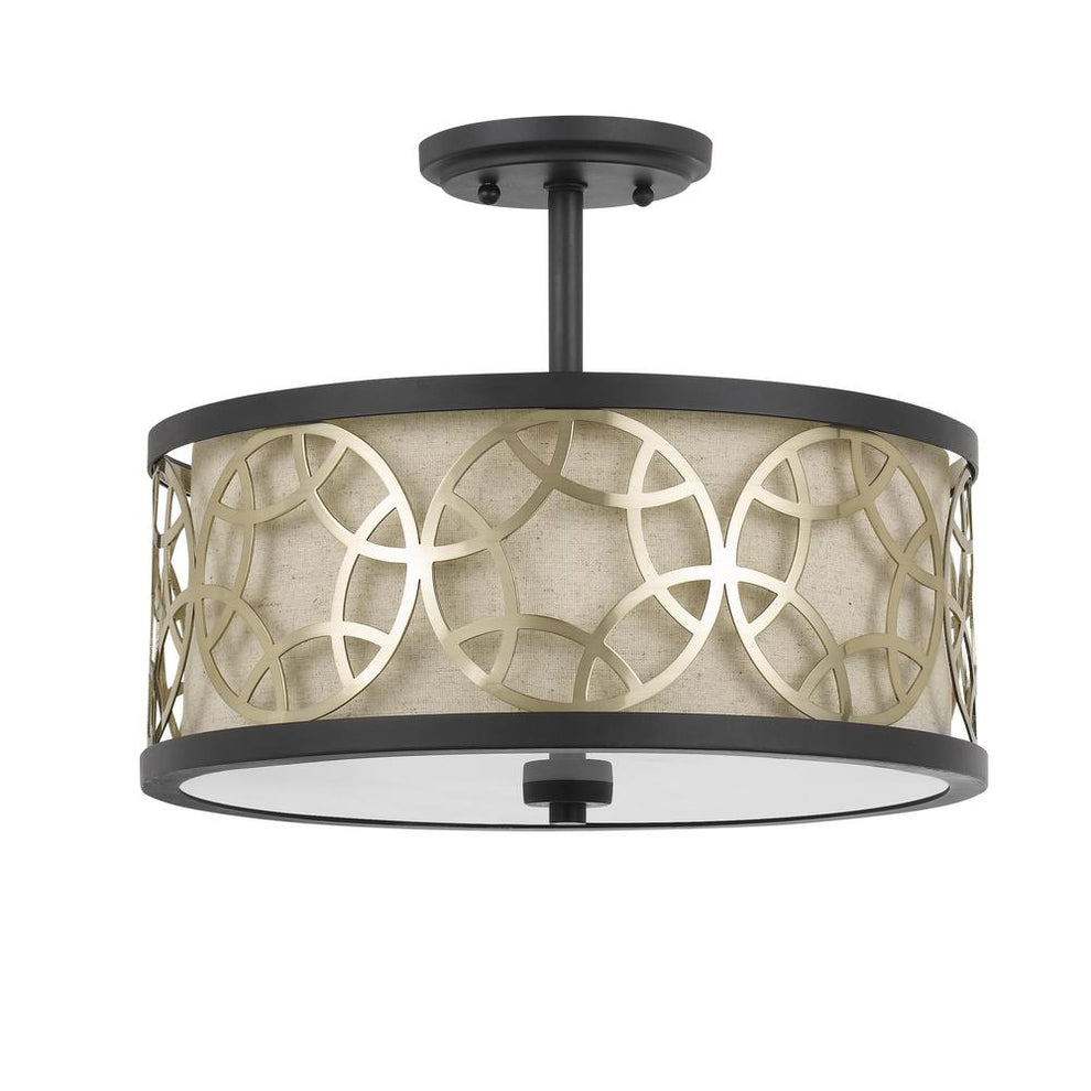 60W X 2 Carmel 2 Light Metal 2 In 1 Semi-Flush / Pendant Chandelier By Cal Lighting | Pendant Lamps | Moidshstore - 2
