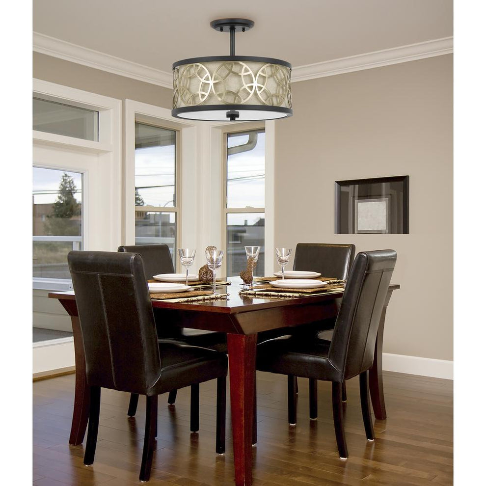 60W X 2 Carmel 2 Light Metal 2 In 1 Semi-Flush / Pendant Chandelier By Cal Lighting | Pendant Lamps | Moidshstore - 4