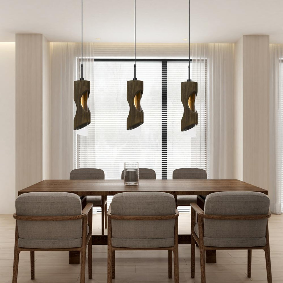 60W Zamora Wood Pendant With Clear Glass Shade (Edison Bulb Not Included) By Cal Lighting | Pendant Lamps | Moidshstore - 2