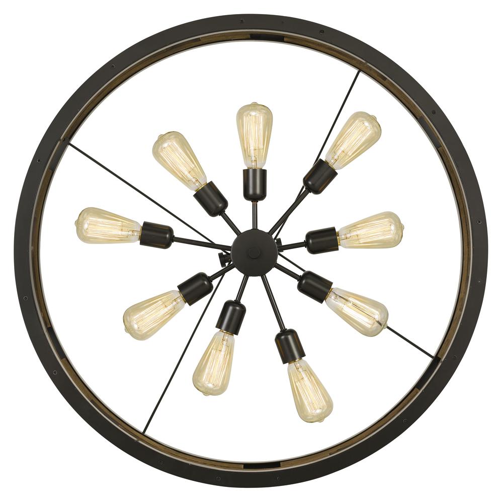 60W X 9 Bradford Metal And Wood Chandelier (Edison Bulbs Not Included) By Cal Lighting | Chandeliers | Moidshstore
