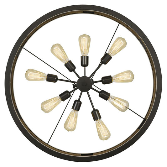 60W X 9 Bradford Metal And Wood Chandelier (Edison Bulbs Not Included) By Cal Lighting | Chandeliers | Moidshstore