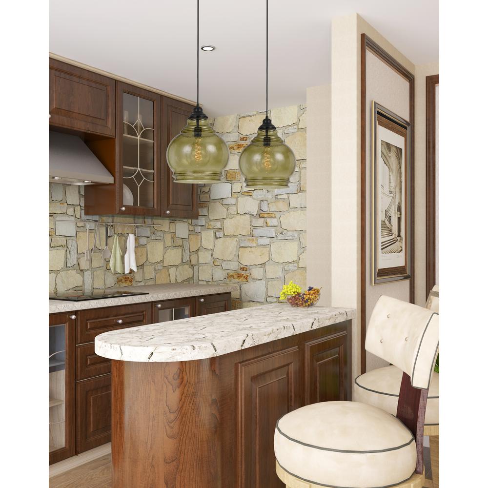 60W Rovigo Rippled Glass Pendant (Edison Bulb Not Included) By Cal Lighting | Pendant Lamps | Moidshstore - 2