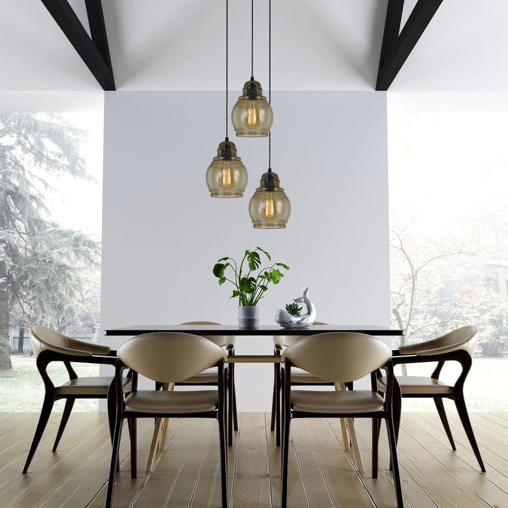 60W Teramo Rippled Glass Pendant (Edison Bulb Not Included) By Cal Lighting | Pendant Lamps | Moidshstore - 2