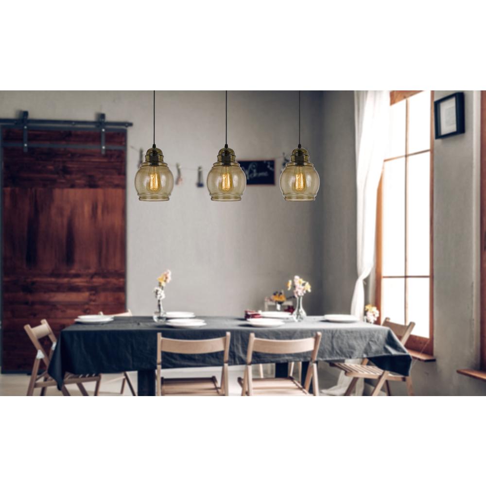 60W Teramo Rippled Glass Pendant (Edison Bulb Not Included) By Cal Lighting | Pendant Lamps | Moidshstore