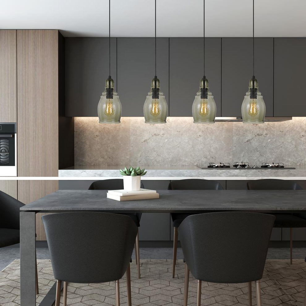 60W Accera Rippled Glass Pendant (Edison Bulb Not Included) By Cal Lighting | Pendant Lamps | Moidshstore - 2