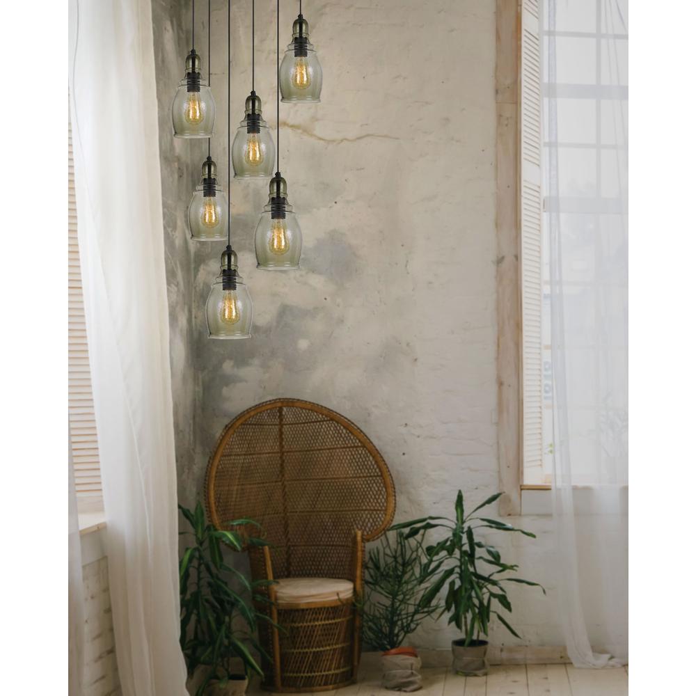 60W Accera Rippled Glass Pendant (Edison Bulb Not Included) By Cal Lighting | Pendant Lamps | Moidshstore