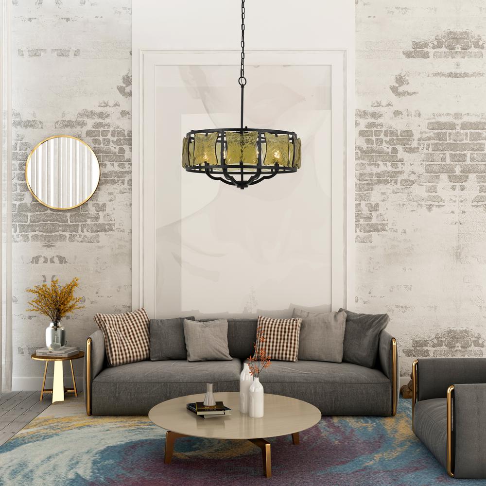60W X 6 Revenna Forged Iron Chandelier With Hand Crafted Glass By Cal Lighting | Chandeliers | Moidshstore - 2