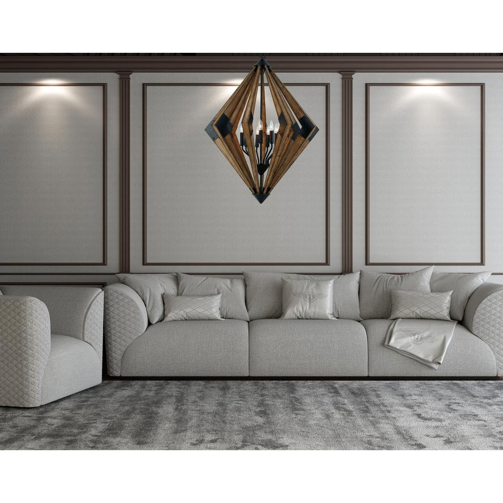 60W X 9 Arezzo Wood Chandelier By Cal Lighting | Chandeliers | Moidshstore - 2