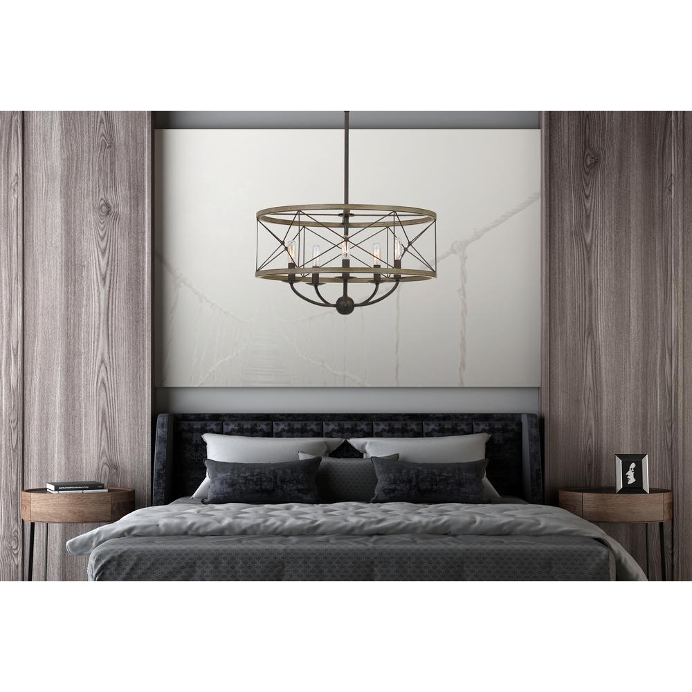 40W X 5 Modica Metal Pendant Fixture (Edison Bulbs Not Included) By Cal Lighting | Pendant Lamps | Moidshstore - 3