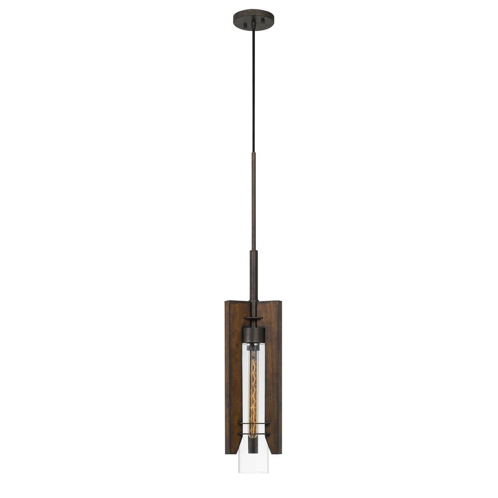 60W Almeria Wood/Glass Pendant Fixture (Edison Bulb Not Included) By Cal Lighting | Pendant Lamps | Moidshstore - 2