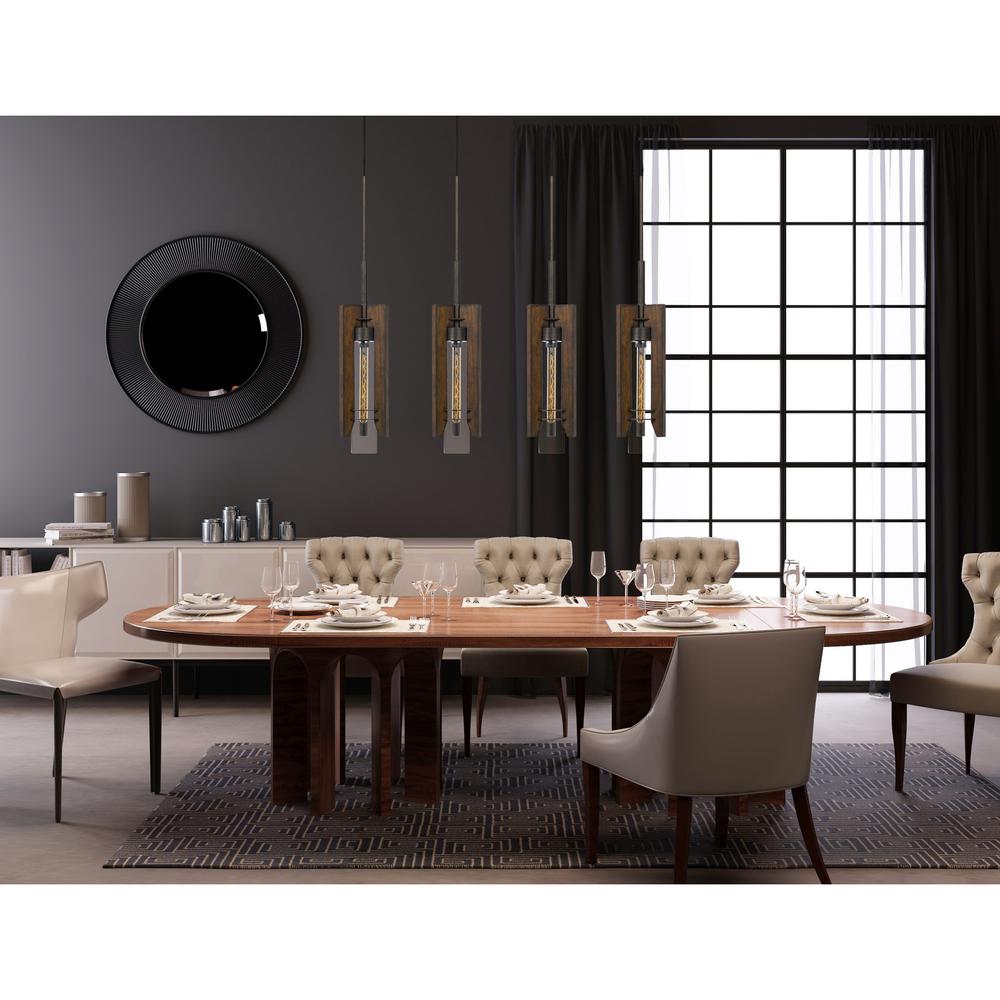 60W X 3 Almeria Wood/Glass 4 Light Pendant Fixture (Bulbs Not Included) By Cal Lighting | Pendant Lamps | Moidshstore - 3