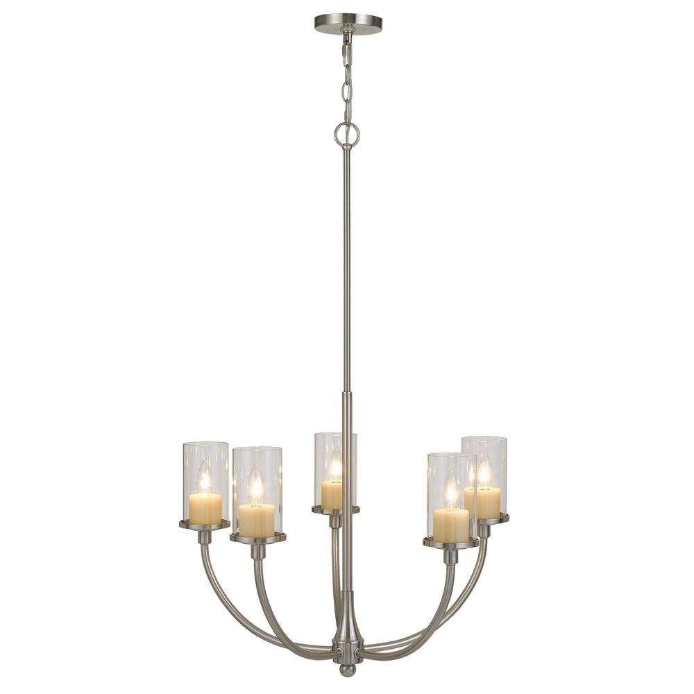 Jervis Metal Chandelier With Glass Shades By Cal Lighting | Chandeliers | Moidshstore - 3