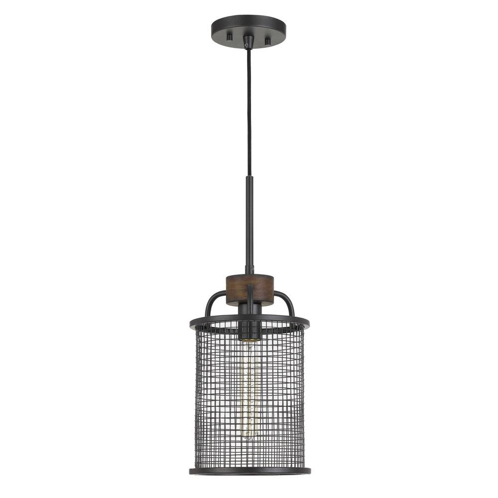 Aberdeen Mesh Metal/Wood Pendant Light (Edison Bulb Not Included) By Cal Lighting | Chandeliers | Moidshstore