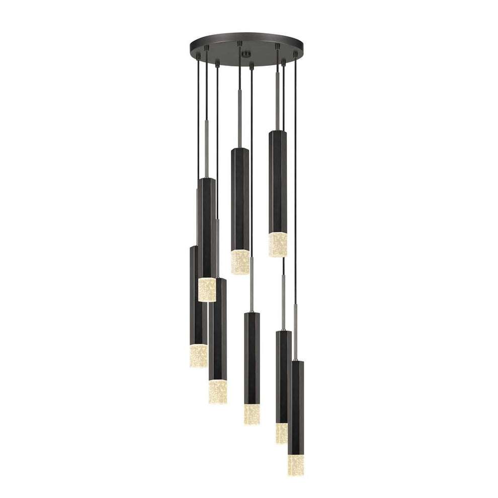Troy Integrated Led Dimmable Hexagon Aluminum Casted 8 Lights Pendant With Glass Diffuser, Fx37238Pgm By Cal Lighting | Pendant Lamps | Moidshstore - 3