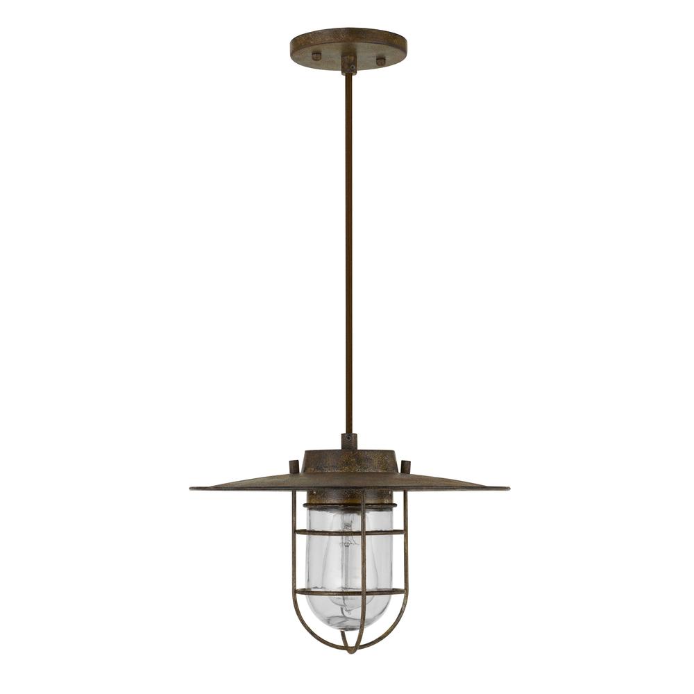 Owenton Old Industrial Metal Pendant With Glass Shield (Edison Bulb Not Included) By Cal Lighting | Pendant Lamps | Moidshstore - 3