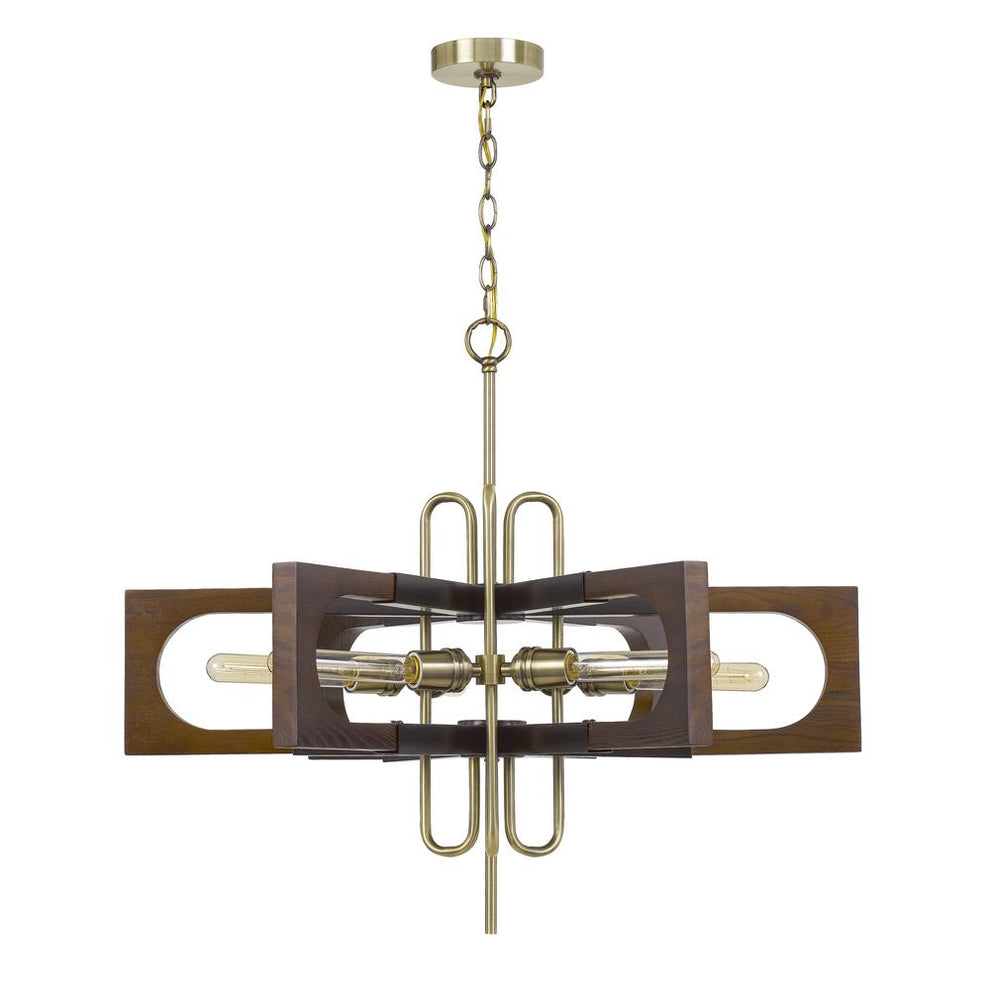 60W X 6 Sneek Metal/Wood Chandelier (Edison Bulbs Are Not Included) By Cal Lighting | Chandeliers | Moidshstore - 3