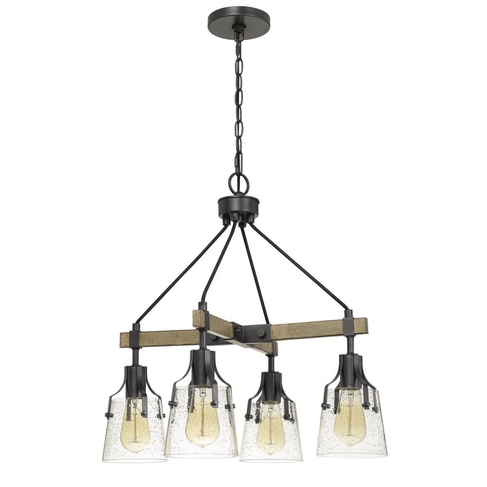 60W X 4 Aosta Metal Chandelier With Bubbled Glass Shades (Edison Bulbs Are Not Included) By Cal Lighting | Chandeliers | Moidshstore - 3
