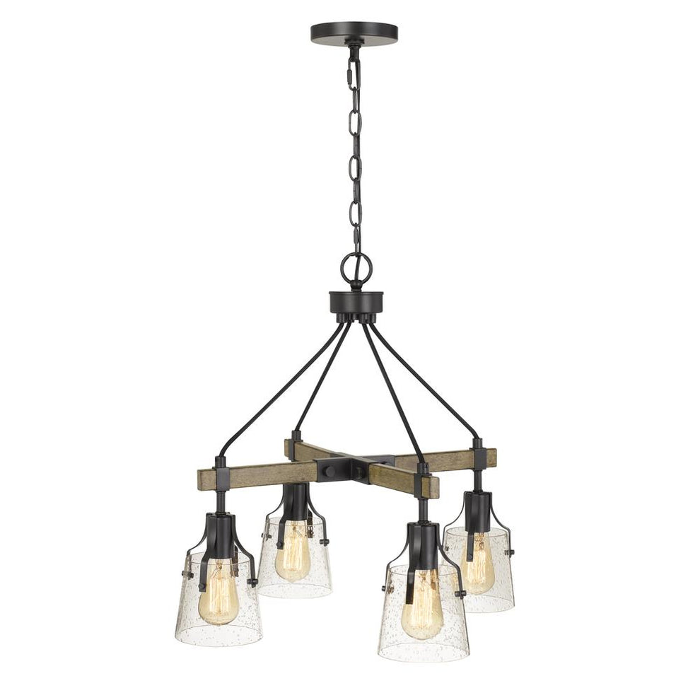 60W X 4 Aosta Metal Chandelier With Bubbled Glass Shades (Edison Bulbs Are Not Included) By Cal Lighting | Chandeliers | Moidshstore - 2