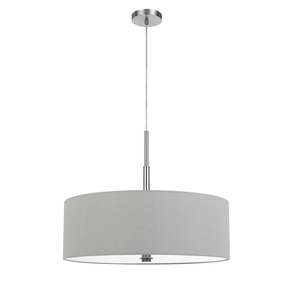 60W X 4 Lonoke Pendant Fixture With Hardback Drum Shade, Grey By Cal Lighting | Chandeliers | Moidshstore - 3