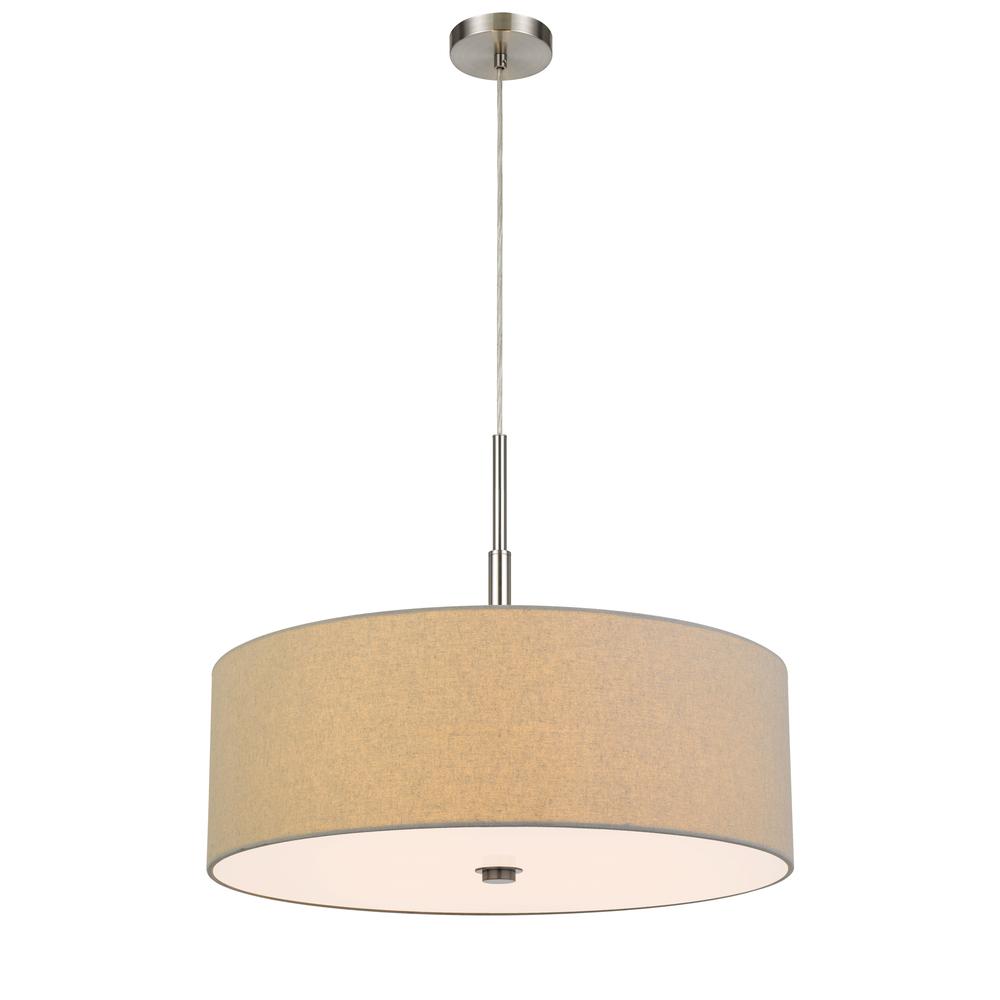 60W X 4 Lonoke Pendant Fixture With Hardback Drum Shade, Grey By Cal Lighting | Chandeliers | Moidshstore - 2