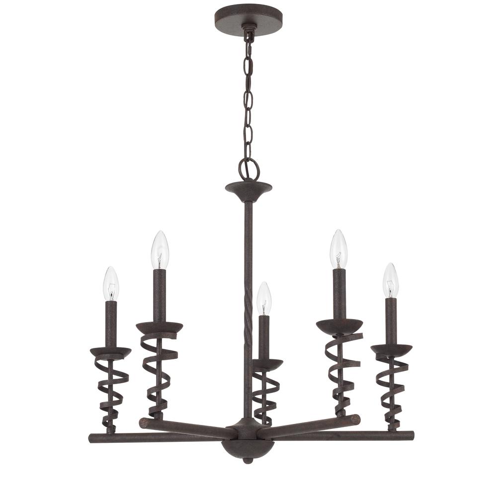 60W X 5 Forbach Metal Chandelier (Edison Bulbs Are Included), Texture Black By Cal Lighting | Chandeliers | Moidshstore - 3