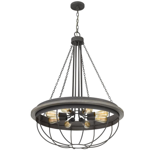 60W X 8 Nixa Metal Chandelier (Edison Bulbs Not Included), Dove Grey By Cal Lighting | Chandeliers | Moidshstore