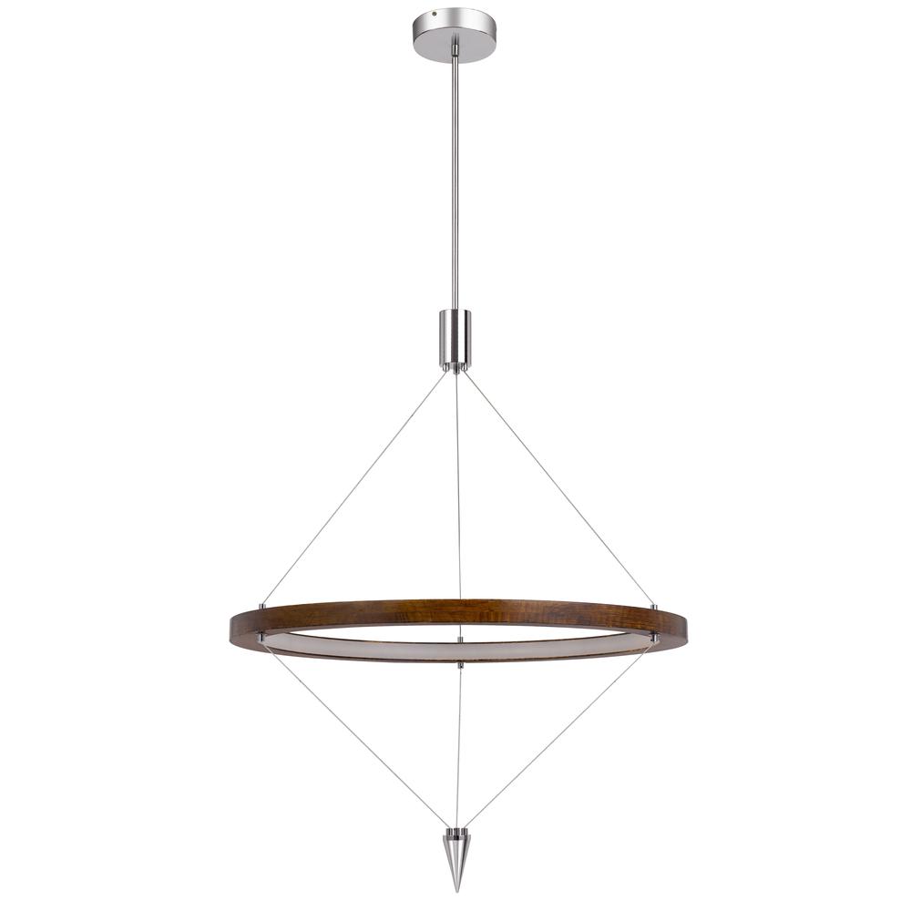 Viterbo Integrated Dimmable Led Pine Wood Pendant Fixture With Suspended Steel Braided Wire. 24W, 1920 Lumen, 3000K, Pine By Cal Lighting | Chandeliers | Moidshstore