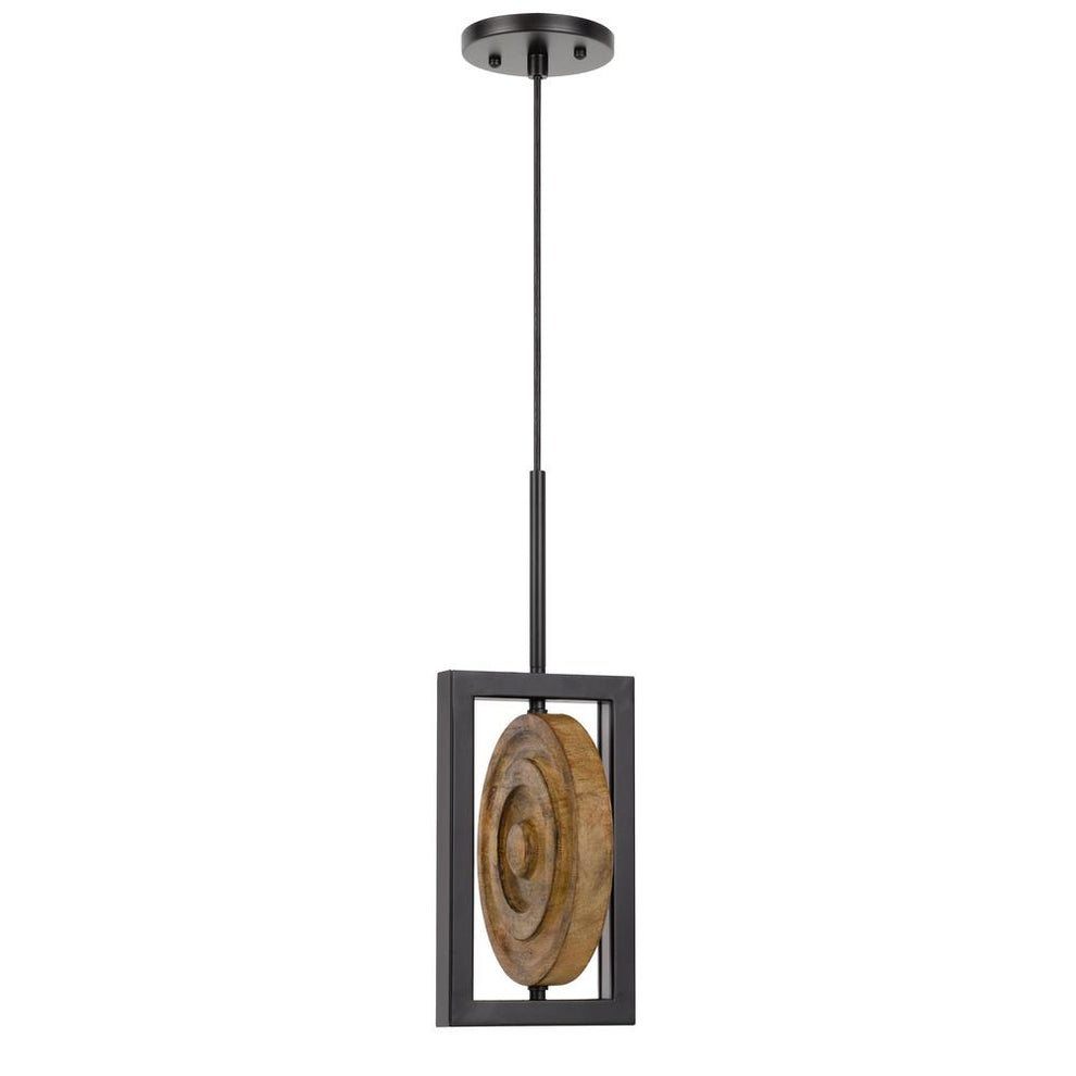 Fano Integrated Dimmable Led Wood/Metal Mini Pendant Fixture. 16W, 1280 Lumen. 3000K, Pine By Cal Lighting | Pendant Lamps | Moidshstore - 3