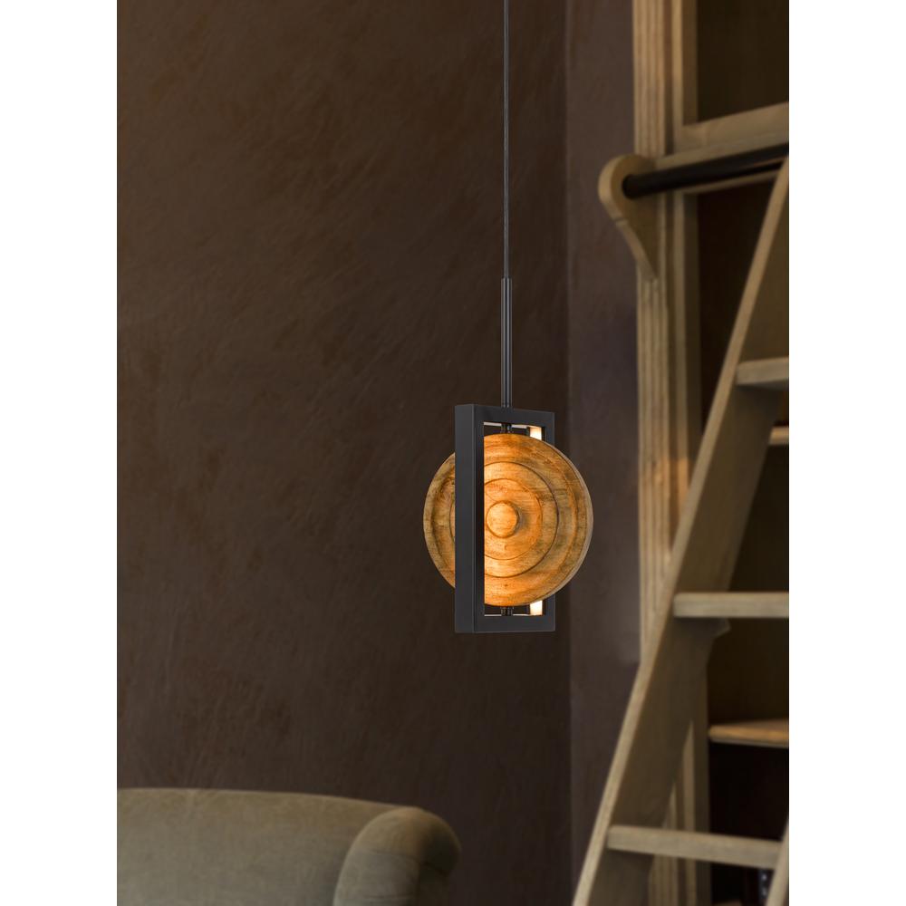 Fano Integrated Dimmable Led Wood/Metal Mini Pendant Fixture. 16W, 1280 Lumen. 3000K, Pine By Cal Lighting | Pendant Lamps | Moidshstore