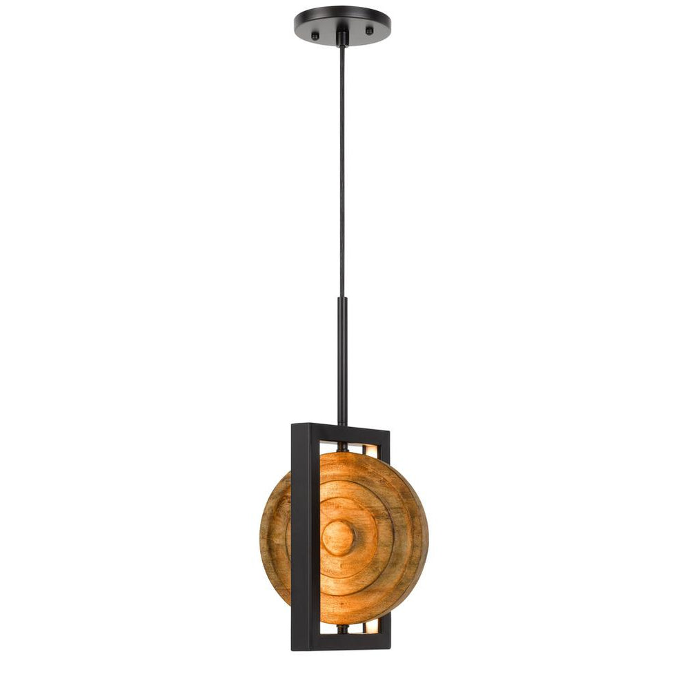 Fano Integrated Dimmable Led Wood/Metal Mini Pendant Fixture. 16W, 1280 Lumen. 3000K, Pine By Cal Lighting | Pendant Lamps | Moidshstore - 2