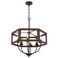 60W X 6 Renton Hexagon Rubber Wood / Metal Chandelier By Cal Lighting | Chandeliers | Moidshstore - 4