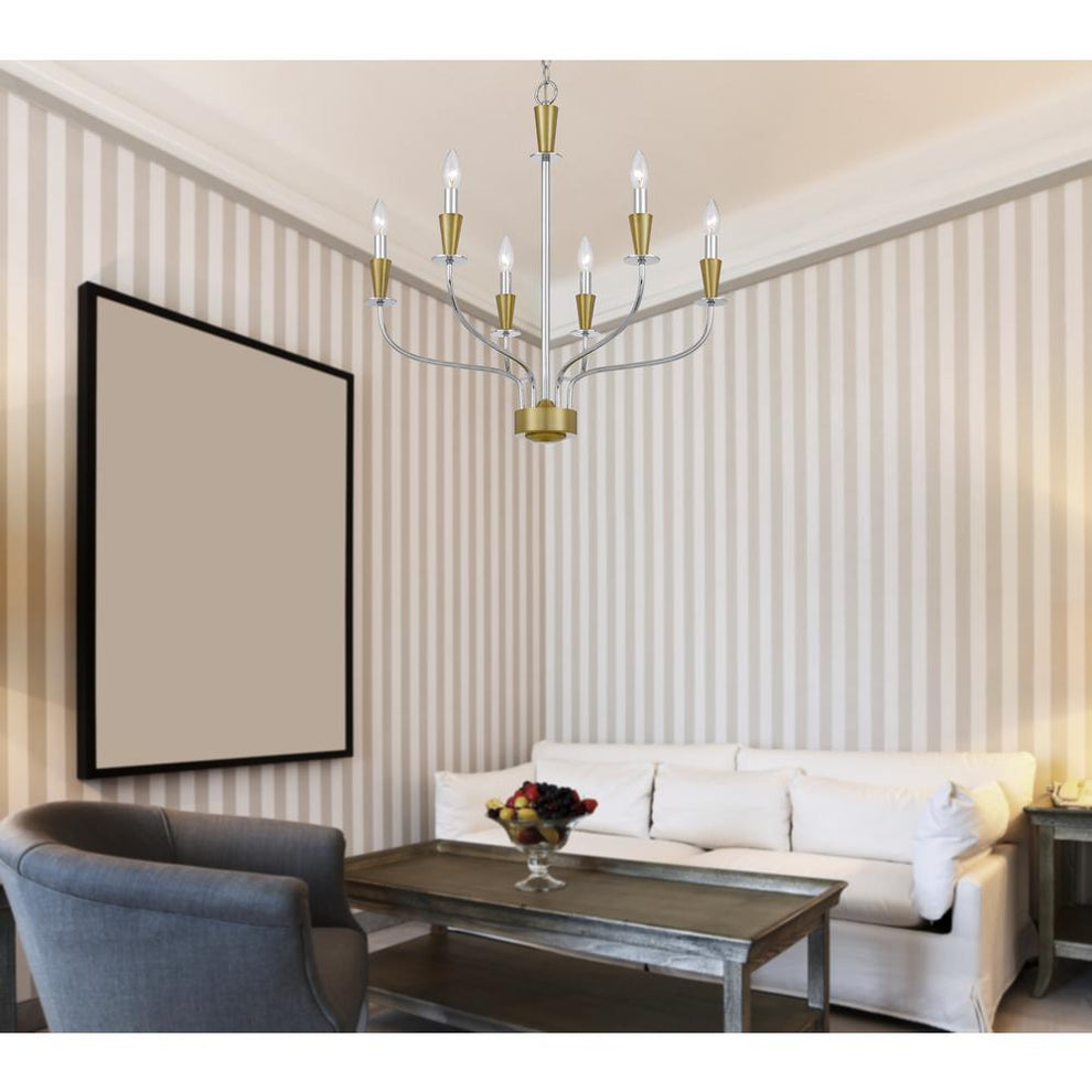 60W X 6 Weston Metal Chandelier By Cal Lighting | Chandeliers | Moidshstore - 3
