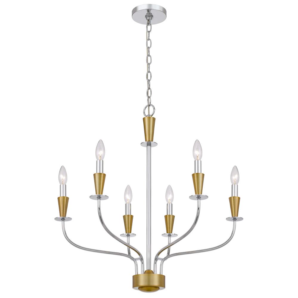60W X 6 Weston Metal Chandelier By Cal Lighting | Chandeliers | Moidshstore - 4