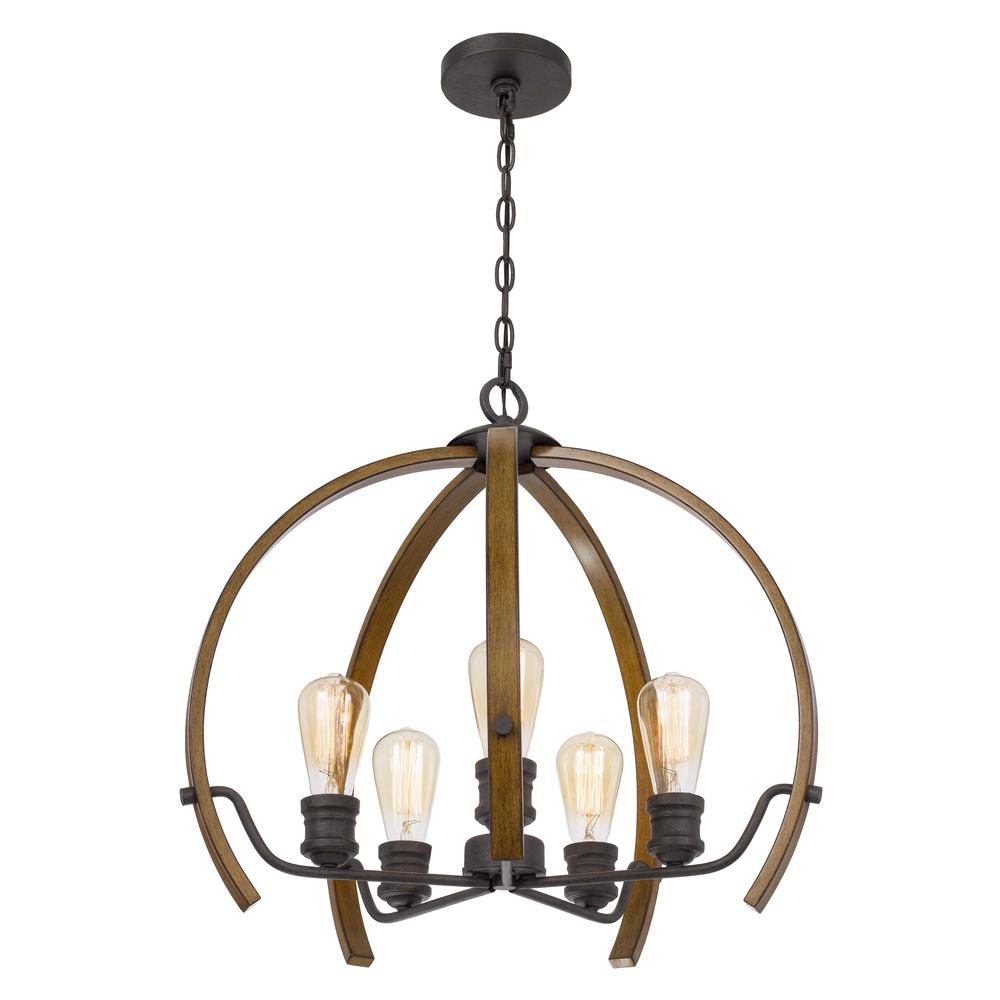 60W X 5 Riverton Metal Chandelier By Cal Lighting | Chandeliers | Moidshstore - 4
