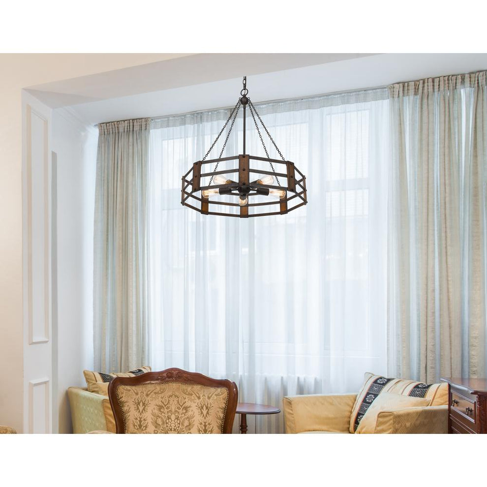 60W X 5 Provo Metal Chandelier By Cal Lighting | Chandeliers | Moidshstore - 3
