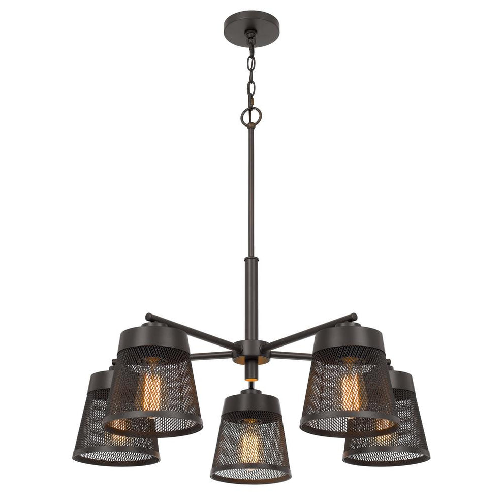 60W X 5 Hampton Metal Chandelier With Mesh Shades By Cal Lighting | Chandeliers | Moidshstore - 4
