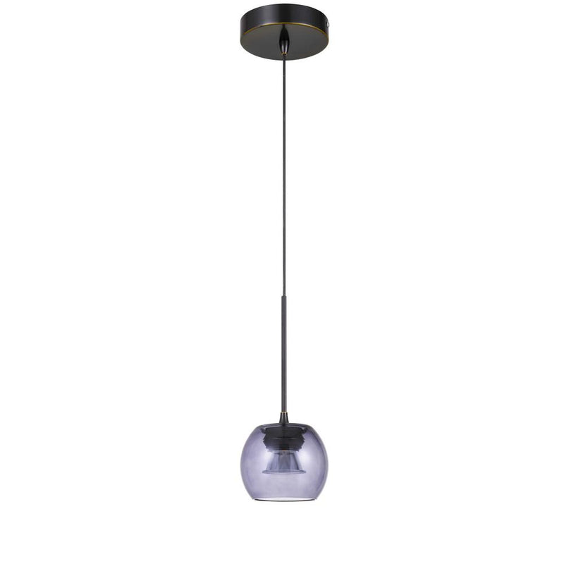 Ithaca 3000K, 8W, 700 Lumen, 90 Cri Dimmable Led Glass Mini Pendant With Smoked Glass By Cal Lighting | Pendant Lamps | Moidshstore