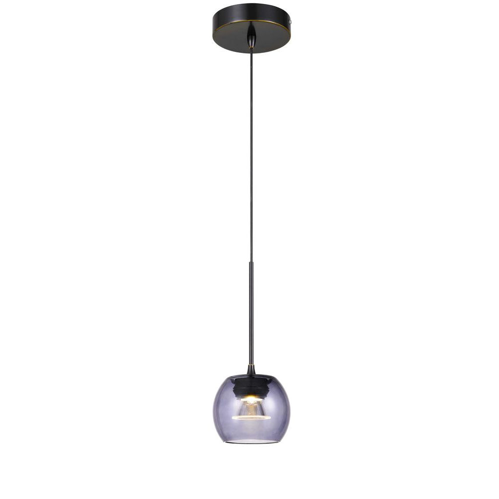 Ithaca 3000K, 8W, 700 Lumen, 90 Cri Dimmable Led Glass Mini Pendant With Smoked Glass By Cal Lighting | Pendant Lamps | Moidshstore - 3