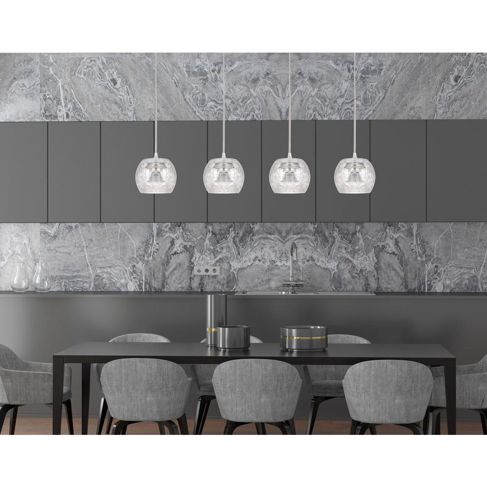 Ithaca 3000K, 8W, 700 Lumen, 90 Cri Dimmable Led Glass Mini Pendant With Clear Crackle Glass By Cal Lighting | Pendant Lamps | Moidshstore - 2