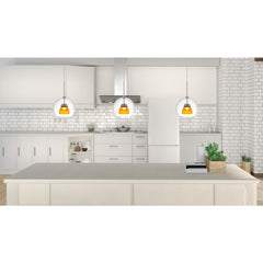 Integrated Dimmable Led Double Glass Mini Pendant Light. 6W, 450 Lumen, 3000K In Clear Yellow By Cal Lighting